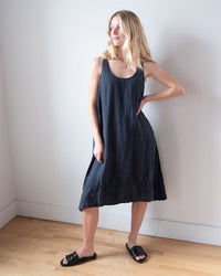 CP Shades Clothing Freida Dress in Lined Ink Linen