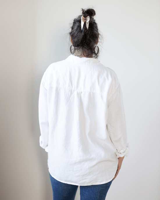 CP Shades Joss 1Pkt Button Down - Hemp Blend in White 
