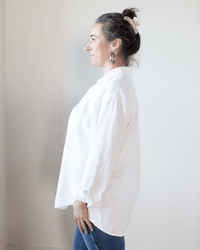 CP Shades Joss 1Pkt Button Down - Hemp Blend in White 