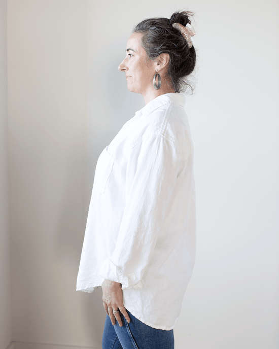 CP Shades Joss 1Pkt Button Down - Hemp Blend in White 