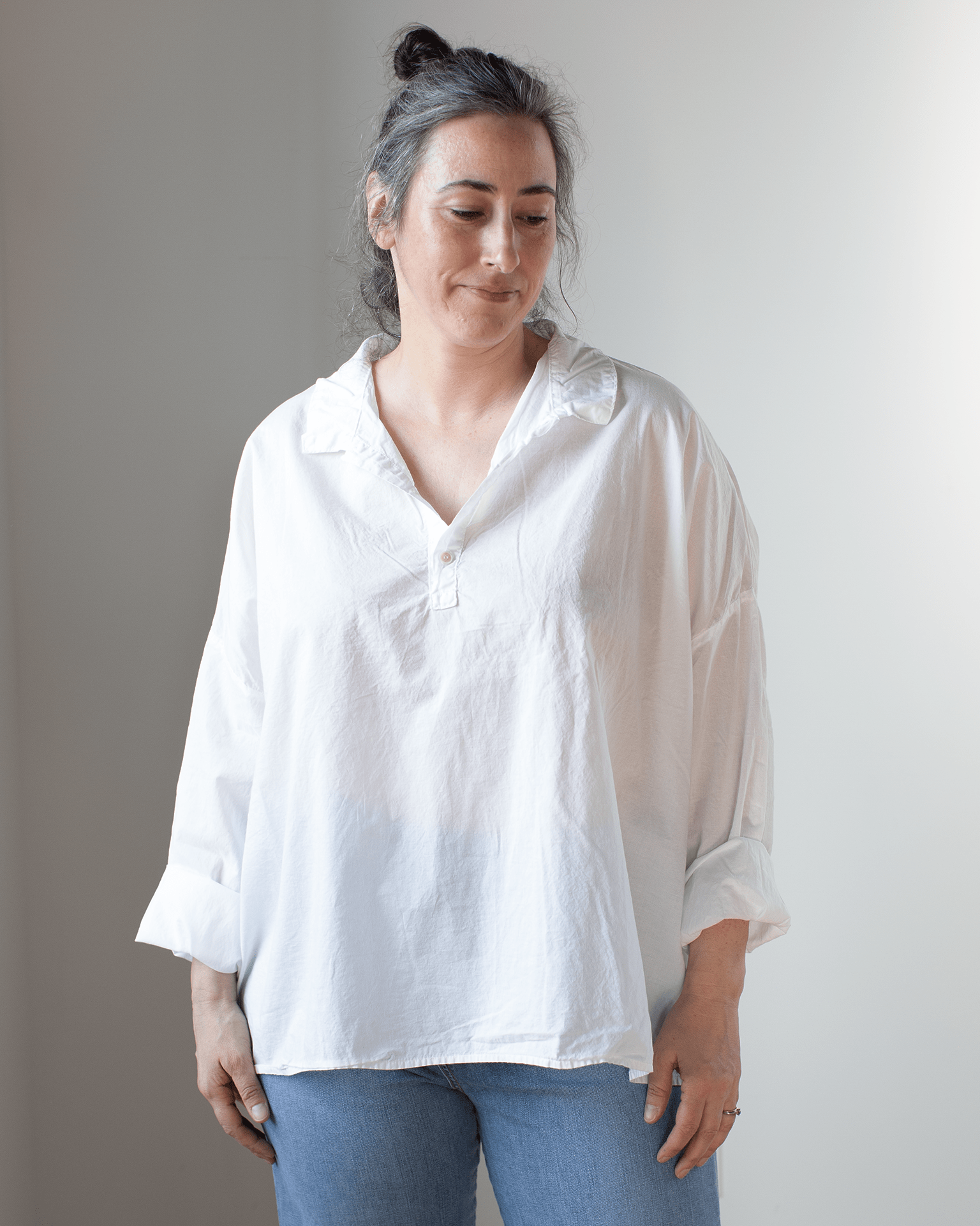 Lissa Cotton Pullover in White