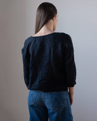CP Shades Meena Linen Boatneck Top in Ink 