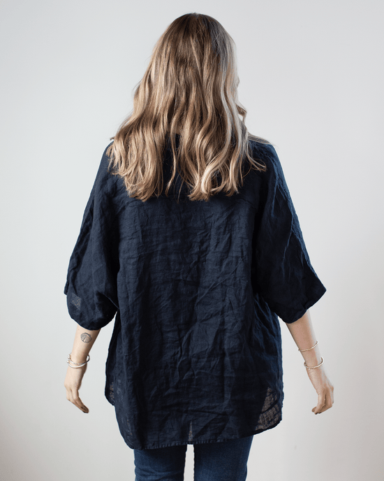 CP Shades Nico Linen S/S Button Up in Ink 