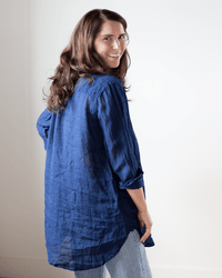 CP Shades Teton Tunic - Indigo Linen in Indigo 