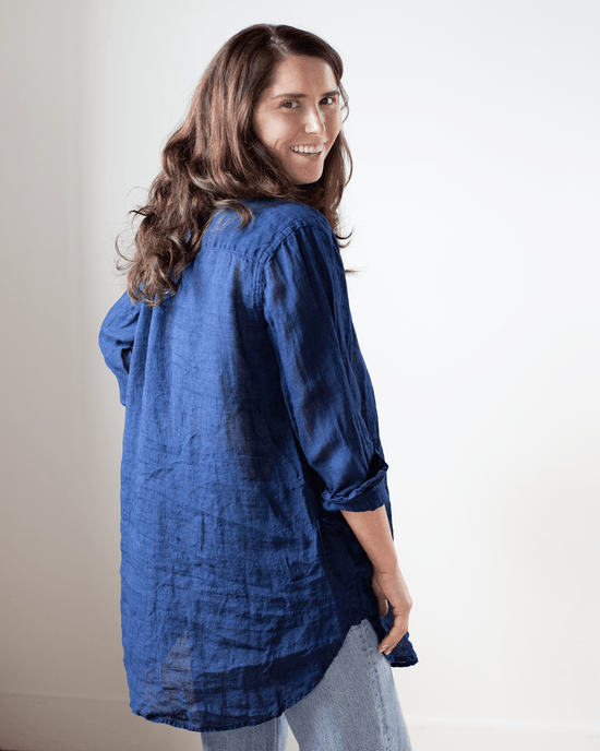 CP Shades Teton Tunic - Indigo Linen in Indigo 