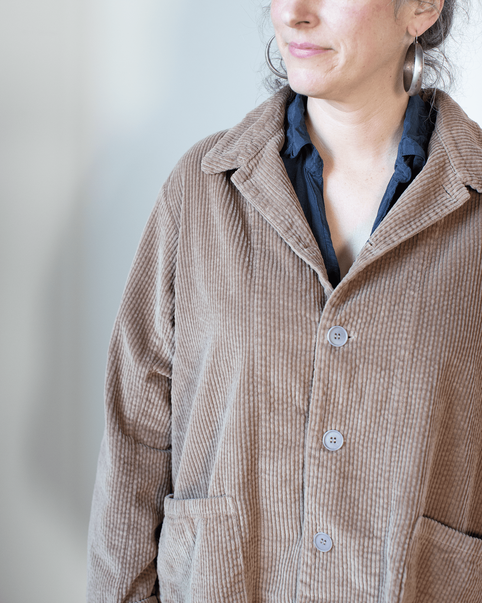 CP Shades Vera Jacket - Wide Wale Cord in Taupe - Bliss Boutiques 