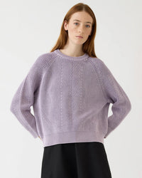 Demylee Chelsea Washed Cotton Sweater in Thistle 1 - Bliss Boutiques