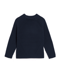 Demylee Daphne Solid Cotton Sweater in Navy 2 - Bliss Boutiques