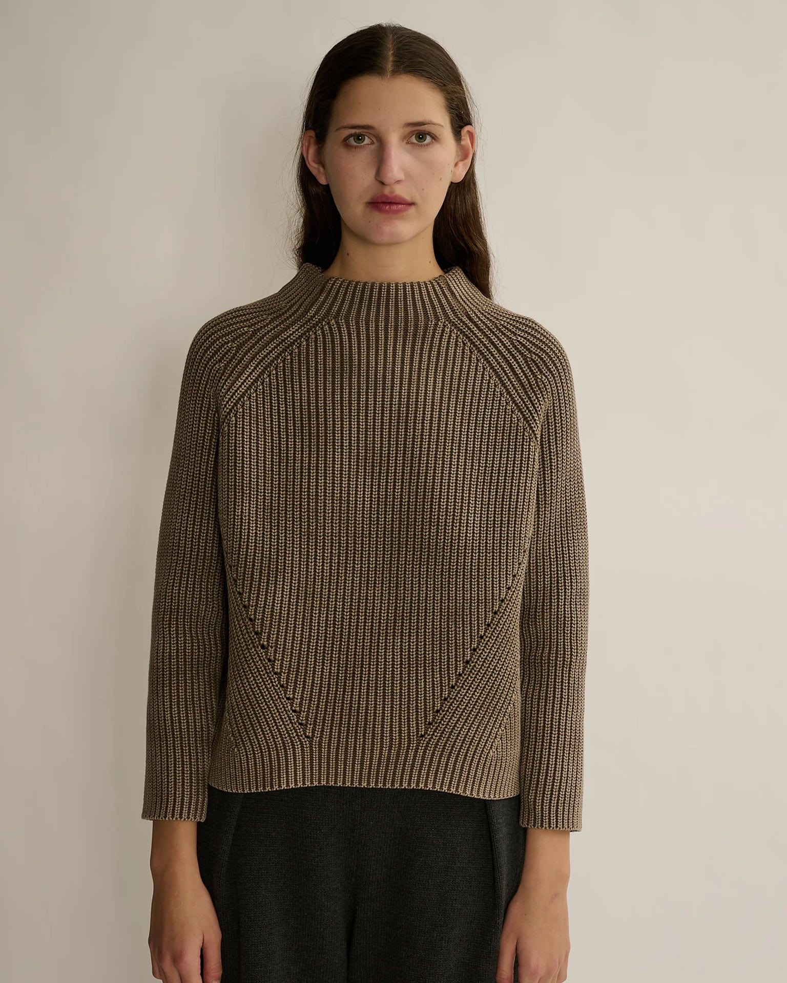 Daphne Washed Cotton Sweater in Bark
