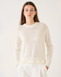 Demylee Lana Cotton Linen Sweater in Off White 1 - Bliss Boutiques