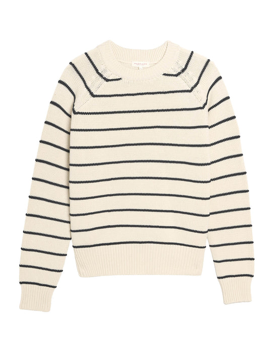 Demylee Lilica Cotton Sweater in Off White/Navy 