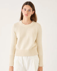Demylee Micha Cotton Sweater in Off White 1 - Bliss Boutiques