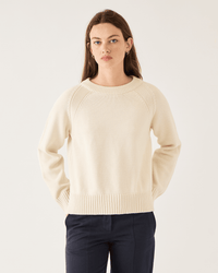 Demylee Natalia Cotton Sweater in Off White 1 - Bliss Boutiques