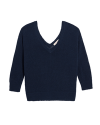 Demylee Sunny Cotton Linen Sweater in Navy 
