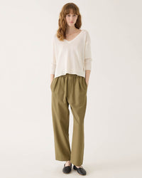 Demylee Sunny Cotton Linen Sweater in Off White 