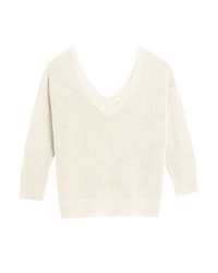 Demylee Sunny Cotton Linen Sweater in Off White 