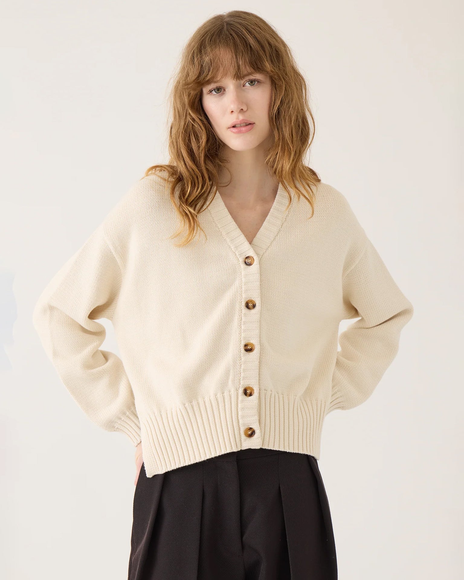 Vivian Cotton Cardigan in Natural