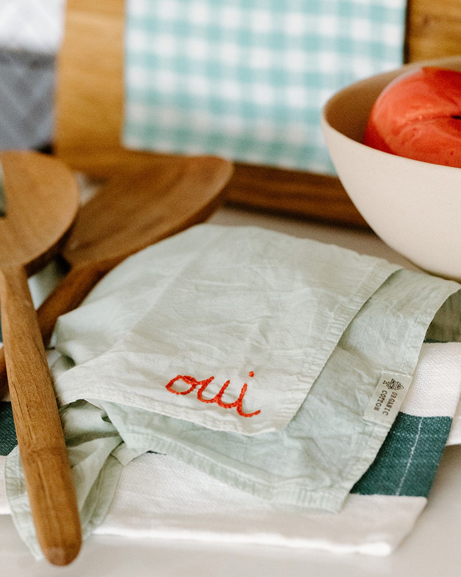 Oui Cotton Bandana in Green Leaf