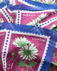 Épice Flower Stamps 70x70 Bandana in Aubergine 2 - Bliss Boutiques