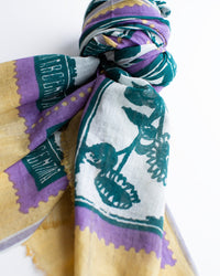 Épice Stamps 80x190 Scarf in Lilac 3 - Bliss Boutiques