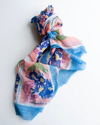 Épice Stamps 90x200 Scarf in Peach 1 - Bliss Boutiques