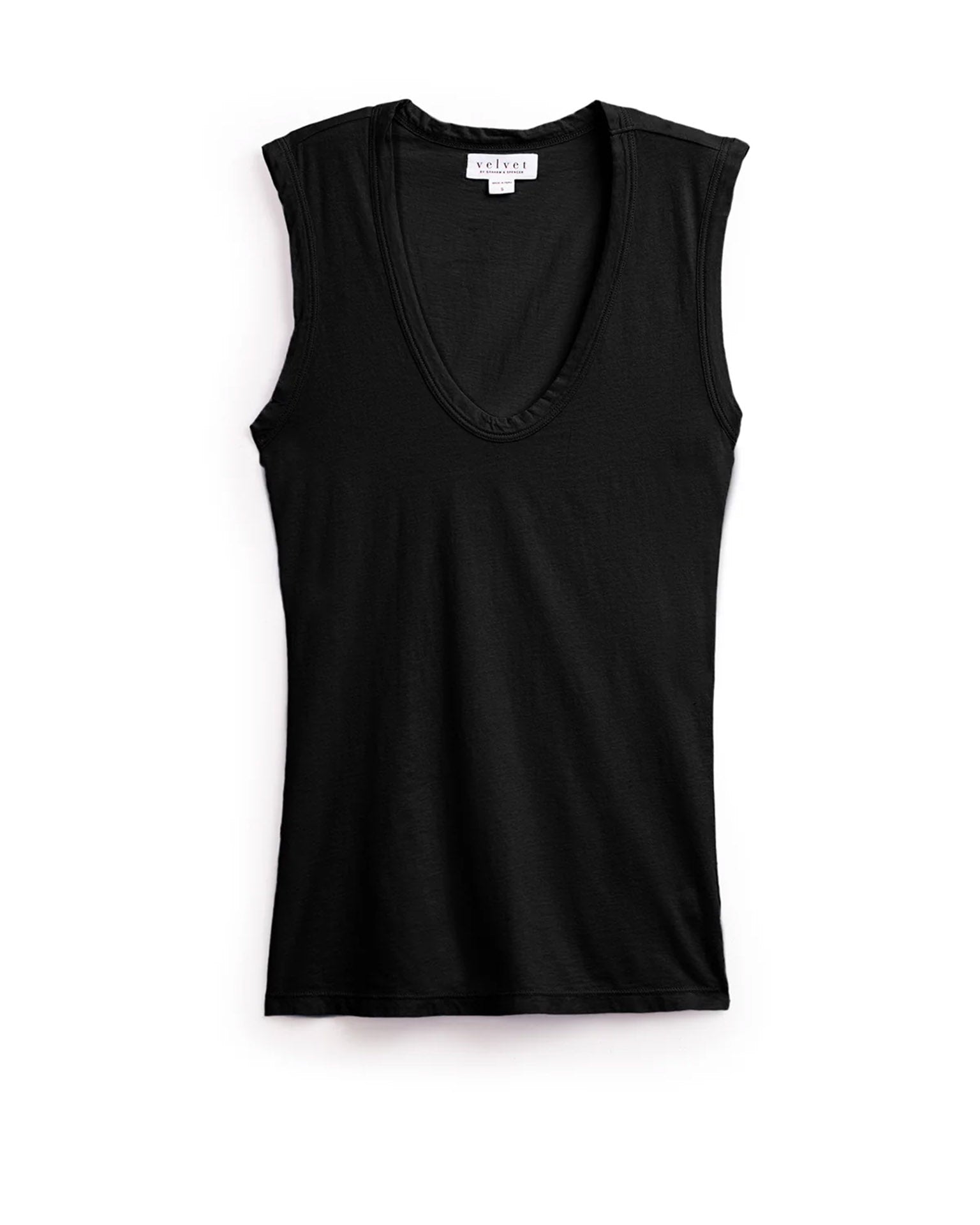 Velvet by Graham & Spencer Estina Scoop Neck Tank Top in Black