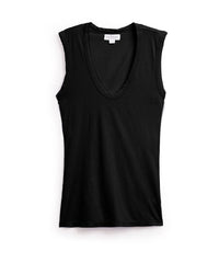Estina Scoop Neck Tank Top in Black - Bliss Boutiques
