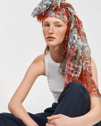 Fleur 1 Scarf in Tangine