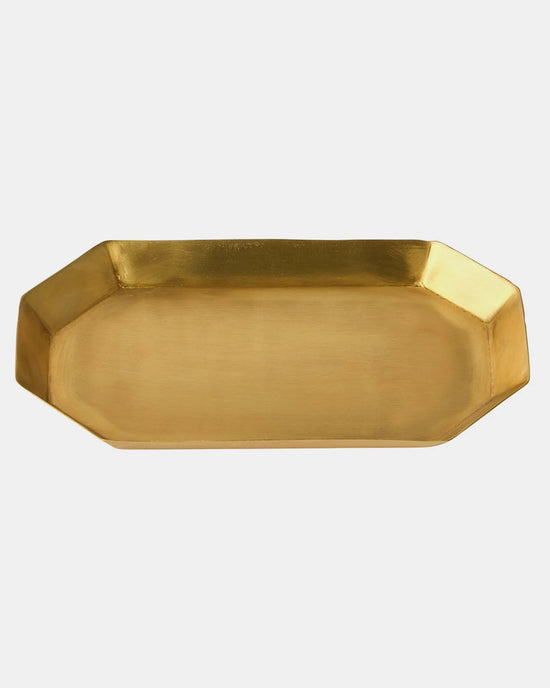 Fog Linen Work Home Brass Long Octagon Plate - Various Sizes