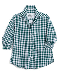 Frank & Eileen Barry Tailored Button Up in Green & White Check 4 - Bliss Boutiques