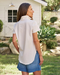 Frank & Eileen Charlotte Perfect Polo in Vintage White 3 - Bliss Boutiques