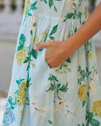 Frank & Eileen Daphne Popover Sleeveless Linen Shirtdress in Spring Bouquet 3 - Bliss Boutiques