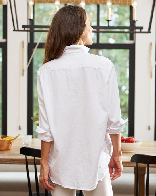 Frank & Eileen Eileen Relaxed Button Down in White Distressed Famous Denim 