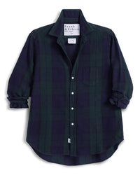 Frank & Eileen Eileen Relaxed Button-Up in Navy & Green Large Plaid 5 - Bliss Boutiques