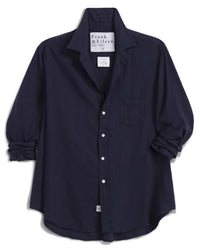 Frank & Eileen Eileen Relaxed Button-Up in Navy Herringbone 4 - Bliss Boutiques