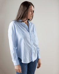 Frank & Eileen Clothing Eileen Relaxed Button Up in Textured Blue