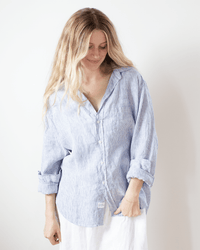 Frank & Eileen Eileen Relaxed Button Up in Thin Blue Stripe 