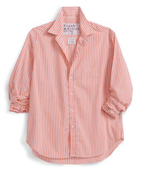 Frank & Eileen Eileen Relaxed Button-Up Shirt in Peach Stripe 5 - Bliss Boutiques