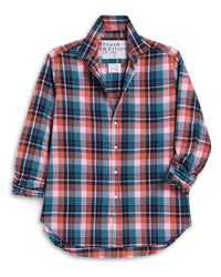 Frank & Eileen Eileen Relaxed Button Up Shirt in Pink & Turquoise Plaid 
