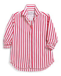 Frank & Eileen Eileen Relaxed Button-Up Shirt in White Red Stripe 4 - Bliss Boutiques