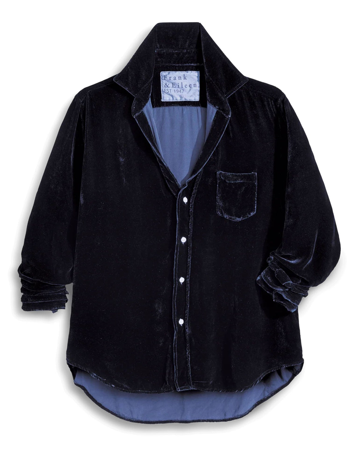 Eileen Relaxed Button-Up - Velvet in Navy