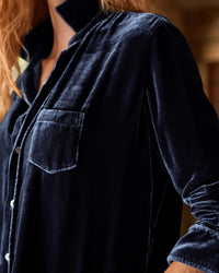 Frank & Eileen Eileen Relaxed Button-Up - Velvet in Navy 2 - Bliss Boutiques