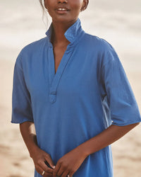 Frank & Eileen Emma - SS Henley Maxi Dress in Lazuli 3 - Bliss Boutiques