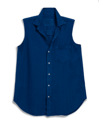 Frank & Eileen Finley Sleeveless Shirt in Cabo Blue 1 - Bliss Boutiques