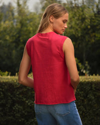 Frank & Eileen Finn - Sleeveless Tank in Cherry 3 - Bliss Boutiques