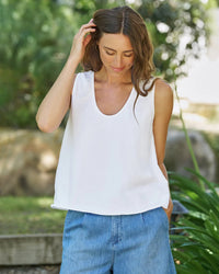 Frank & Eileen Inny - Sleeveless Tank in White 1 - Bliss Boutiques