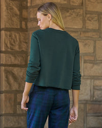 Frank & Eileen Jackie - Sweatshirt Cardigan in Pine 3 - Bliss Boutiques
