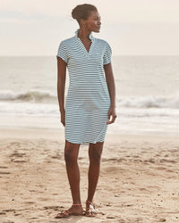 Frank & Eileen Lauren - Heritage Jersey Dress in Green & White Stripe 1 - Bliss Boutiques