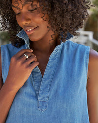 Frank & Eileen Lily Maxi Polo Dress in Vintage Stonewashed Indigo 3 - Bliss Boutiques