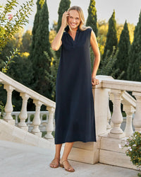 Frank & Eileen Lily - Sleevless Polo Dress in British Royal Navy 2 - Bliss Boutiques